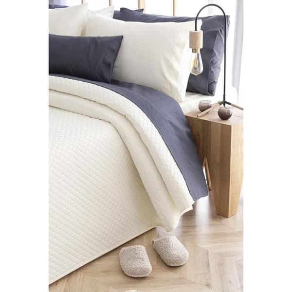 Sängöverkast - Todocama - Underzy - Diamantmönster - 100% Mikrofiber - Beige 105-200 x 260 cm