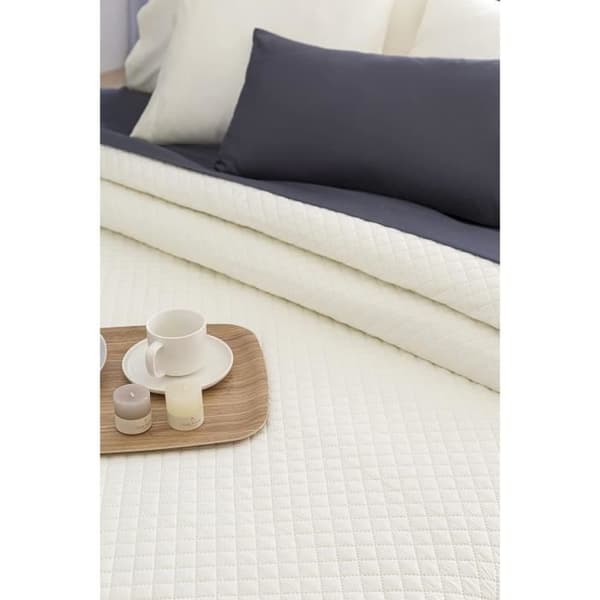 Sängöverkast - Todocama - Underzy - Diamantmönster - 100% Mikrofiber - Beige 105-200 x 260 cm