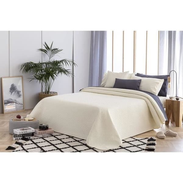 Sängöverkast - Todocama - Underzy - Diamantmönster - 100% Mikrofiber - Beige 105-200 x 260 cm