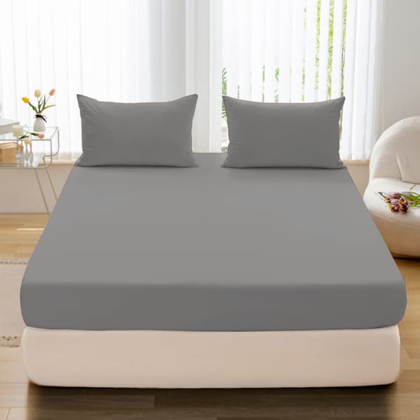 Muotoonommeltu lakana JERSEY 220x200 Harmaa