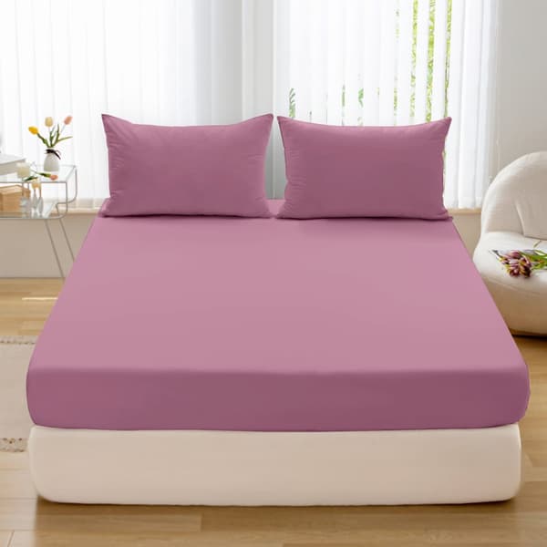 Muotoonommeltu lakana JERSEY 180x200 Pinkki Puuteri