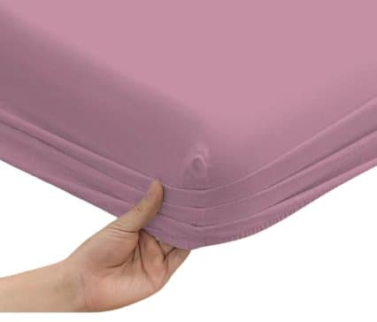 Muotoonommeltu lakana JERSEY 180x200 Pinkki Puuteri