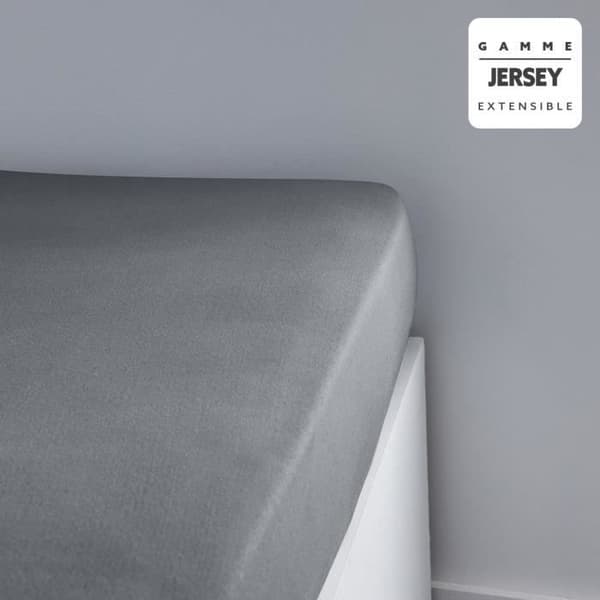 TODAY Essential Dra-på-lakan - 90 x 190+25 cm - 1 person - 100% Jerseybomull - Stål