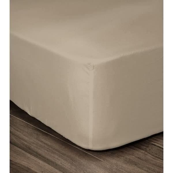 LOVELY HOME Dra-på-lakan 100% bomull 180x200cm - Mössa 35cm - Beige