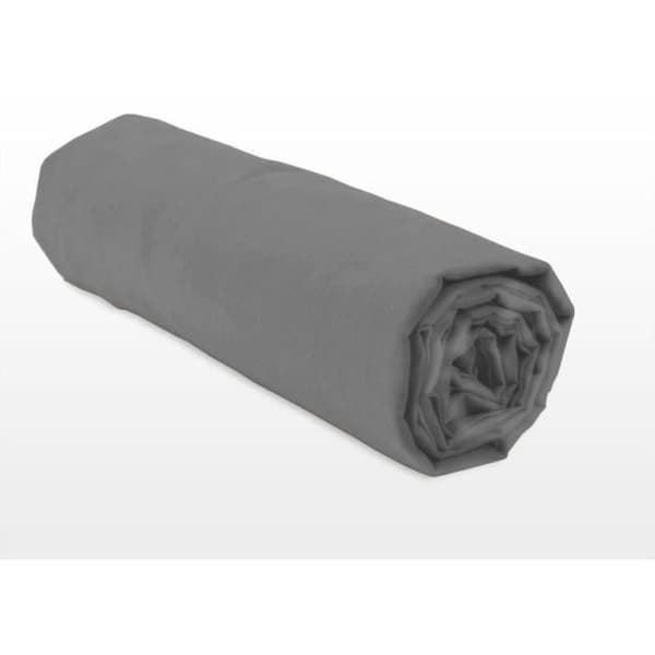 Muotoonommeltu lakana - HOME LINGE PASSION - HP71766 - 140 x 190 cm + myssy 30 cm - Mikrokuitu - 82 g - Antrasiitinharmaa