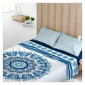 Miniatyrbild 1 av 3: Överlakan Costura Greek Indigo - UK super king size-säng (260 x 270 cm)