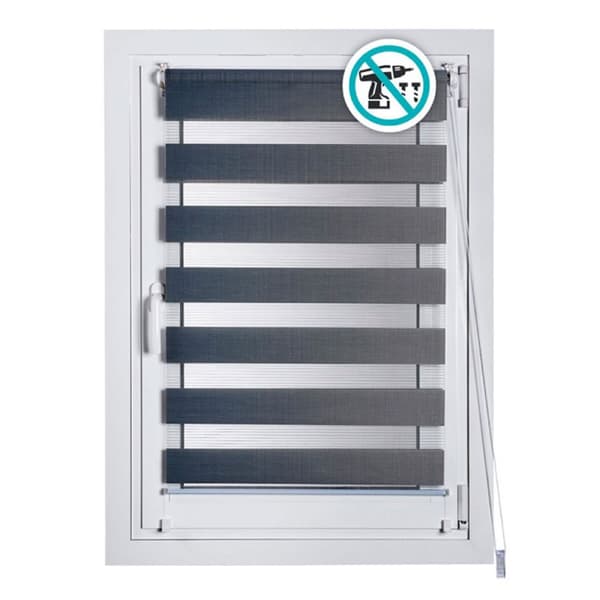 Rullpersienner Stor Planet Clip&Fix Night&Day Silvrig 120 x 180 cm