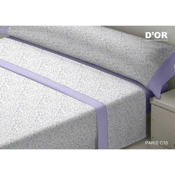 Bäddset D'Or PARIS Malva-färg Säng 120 Franela