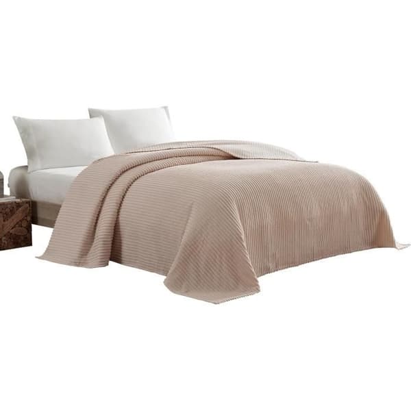 Beatrice Home Fashions Couvre-lit Chenille i Bomull, Puderrosa, Queen Size