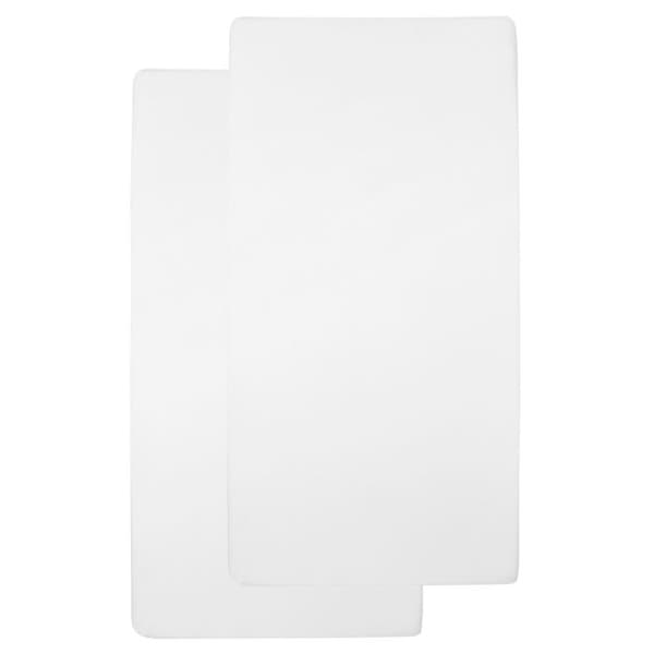 Meyco Baby Uni drap-housse för spjälsäng - paket om 2 - jersey - vit - 40x80/90cm
