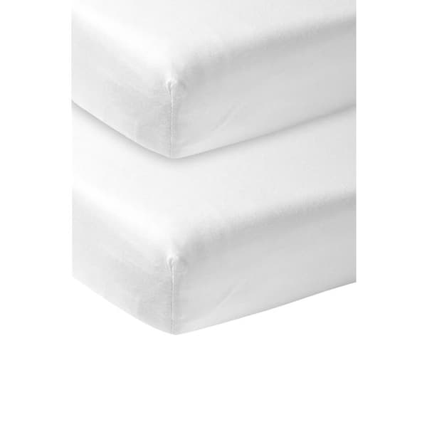 Meyco Baby Uni drap-housse för spjälsäng - paket om 2 - jersey - vit - 40x80/90cm