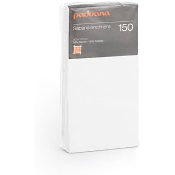 Platt lakan - PADUANA - Vit - 180 x 270 cm - Tvättbar