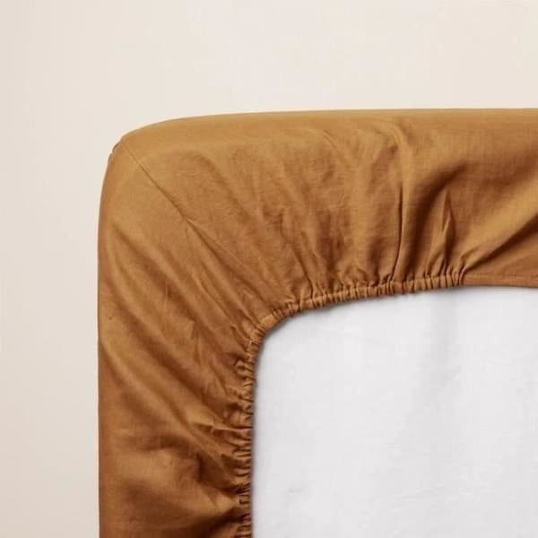 Drap housse - P'TIT DODO - 70 x 140 cm - Jersey - Karamell