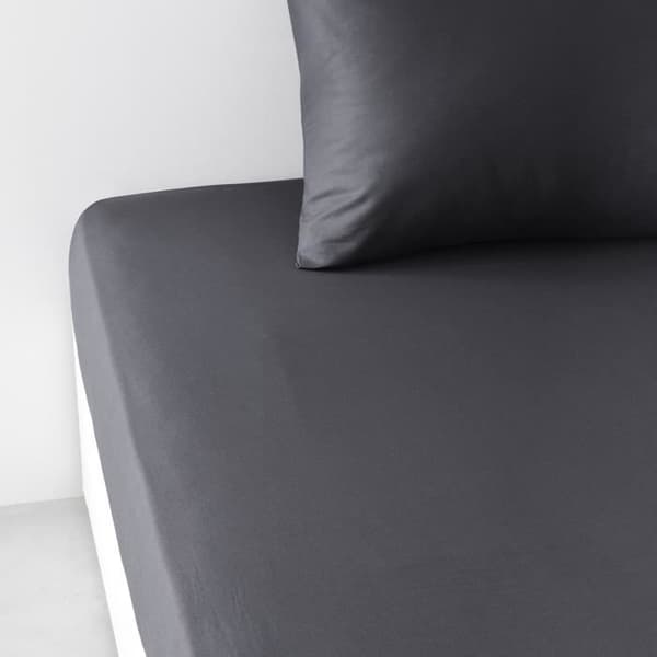 TODAY Essential -muotoonommeltu lakana - 90 x 190 cm - 1 hengelle - 100 % puuvillaa - hiilenharmaa