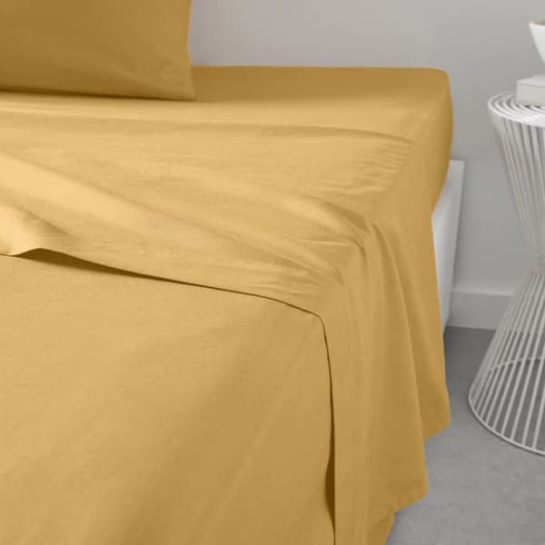 Flat Sheet Today - 120795 - Essential - Platt lakan för 2 personer 240X300 cm Vanlig bomullsgul