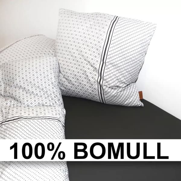 Lyxiga Kuvertlakan i 100% Bomull - 90 x 200 / 180 x 200 cm Svart