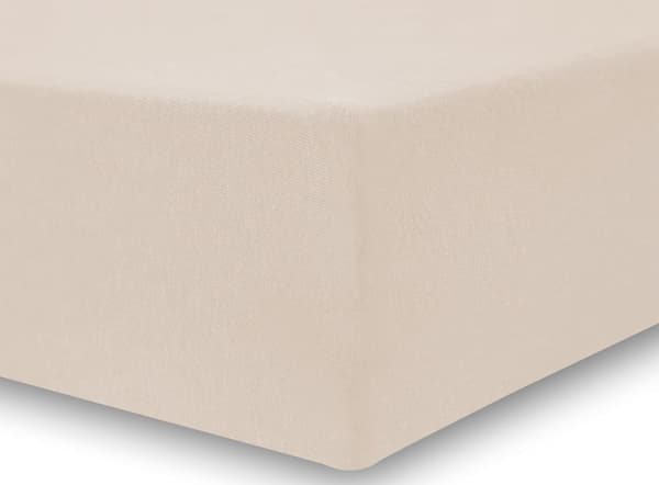 Beige jersey-aluslakana 130-140x200+30 vyöllä