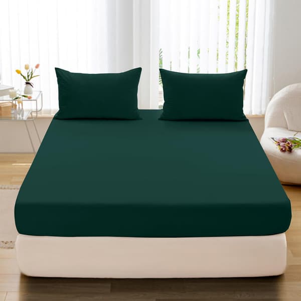 Flaskegrønt jerseylagen 130-140x200+30 med elastik