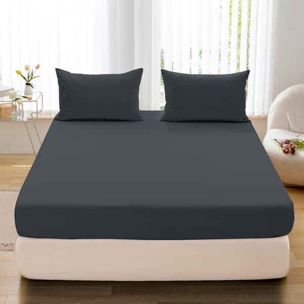 Jerseylakan 200x220+25 mörkgrått med resårband
