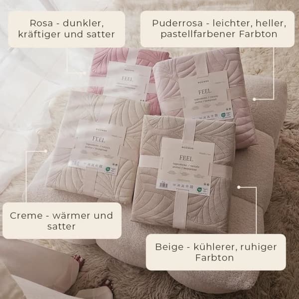 Sängöverkast - ROOM99 - Känsla - 240 x 260 cm - Sammet Beige - 2 Personer
