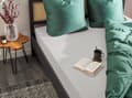 Miniatyrbild 2 av 6: Bomullslakan 200 x 200 cm ljusgrått JANBU Lumarko!