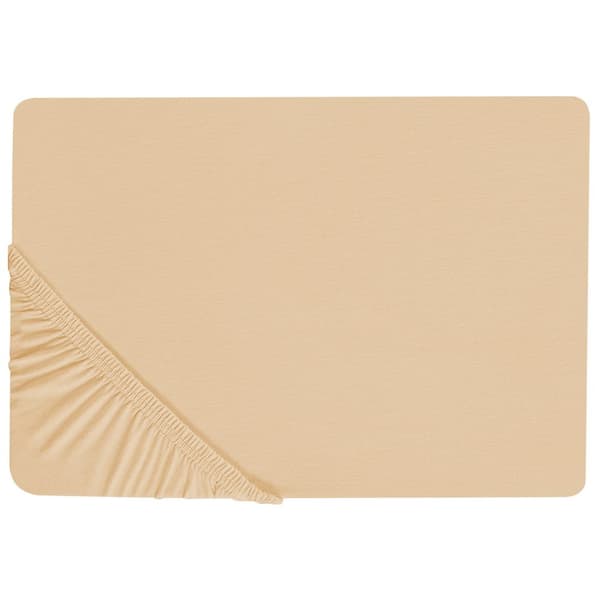 Bomuldslagen 160 x 200 cm sandfarvet JANBU Lumarko!