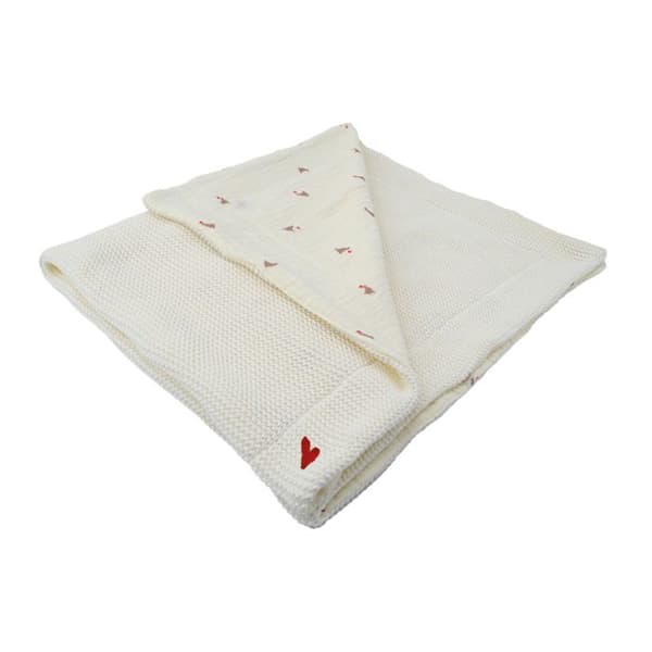 Vändbar filt Love Cream 75x100 cm