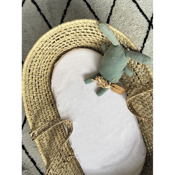 Zen Baby Spjälsängsmadrassöverdrag - Viskos Bambu - Tyst - Vattentät - Absorberande - Oeko Tex - 40x80cm Vit