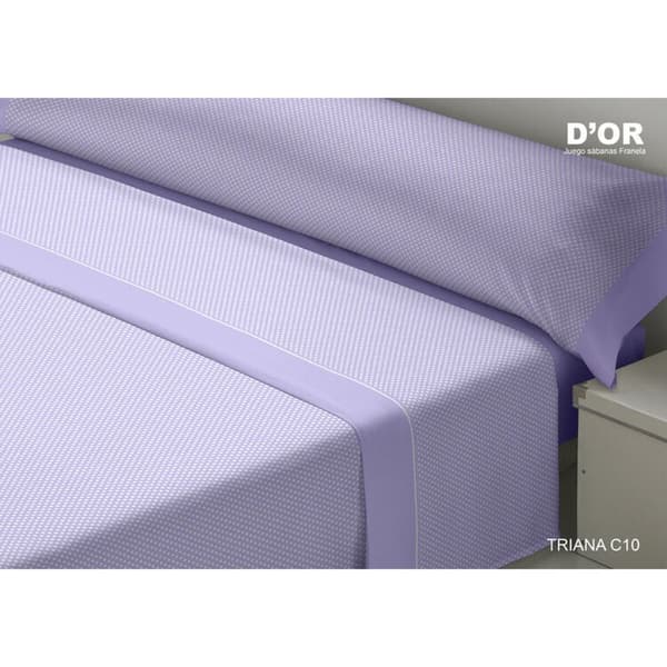 Bäddset D'Or TRIANA Malva-färg Säng 105 Franela