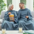 Miniatyrbillede 3 af 10: Dobbelt Krammetæppe mede centreret lomme Doublanket InnovaGoods - Blå