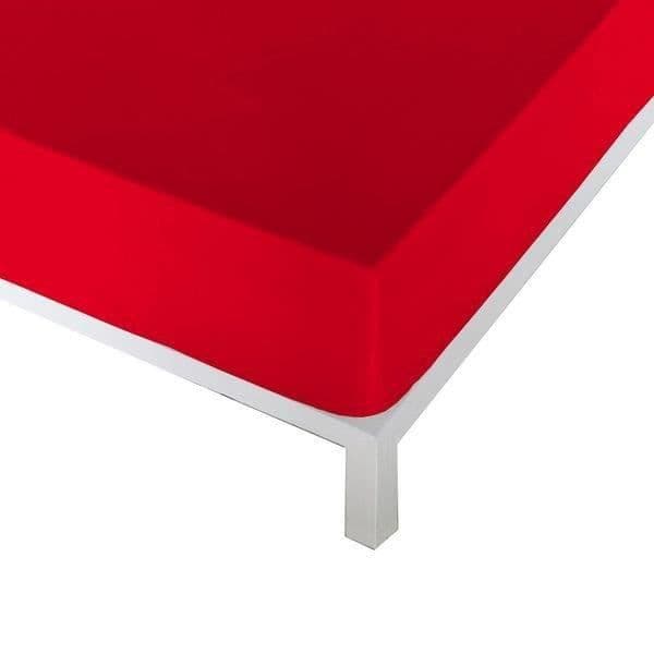 Lakan Naturals Red - mått: Mått Säng på 135 (135 x 190 cm)