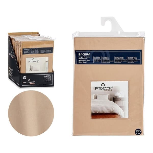 bundplastik Beige - UK dobbeltseng (135 x 200 cm)