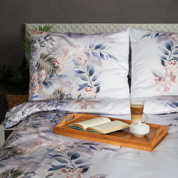 ORCHIDEA, PREMIUM sengesæt i bomuldssatin 160x200 cm, dobbeltsidet tryk (så længe lager haves) T20193