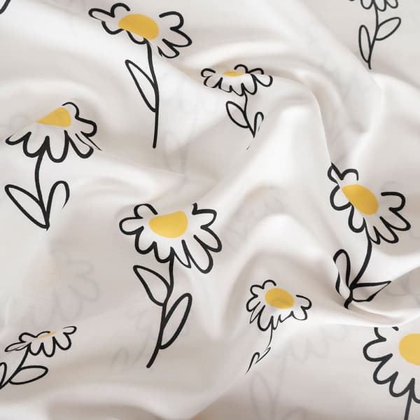 BELLIS sengesæt 160x200 cm - satin bomuld, charmerende marguerittermønster