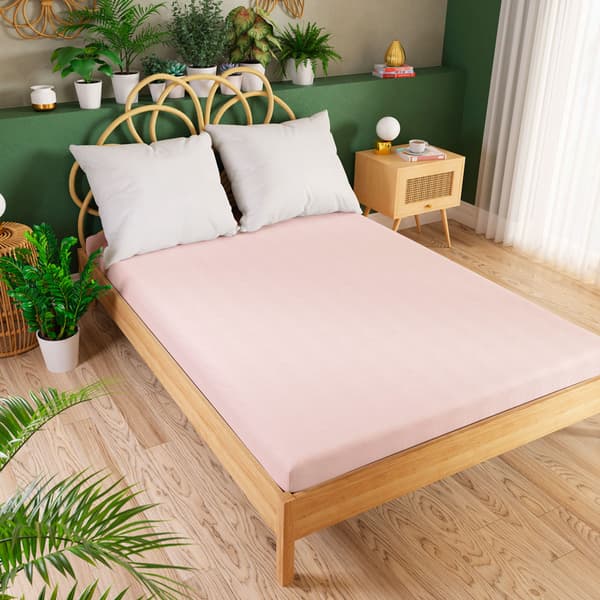 DREAMY PREMIUM Rosa jersey-dra-på-lakan 160x200cm
