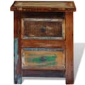 Miniatyrbilde 6 av 10: vidaXL Nattbord med 2 skuffer gjenvunnet heltre