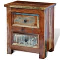 Miniatyrbilde 1 av 10: vidaXL Nattbord med 2 skuffer gjenvunnet heltre