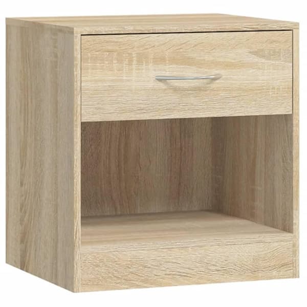 vidaXL Sängbord 2 st med låda ekfärgad