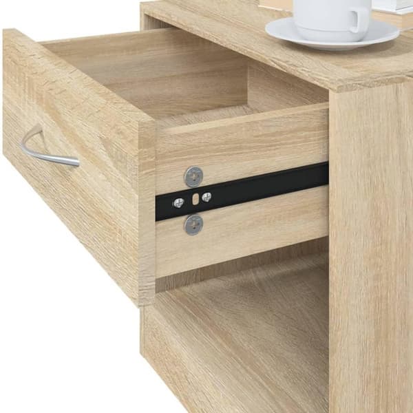 vidaXL Sängbord 2 st med låda ekfärgad