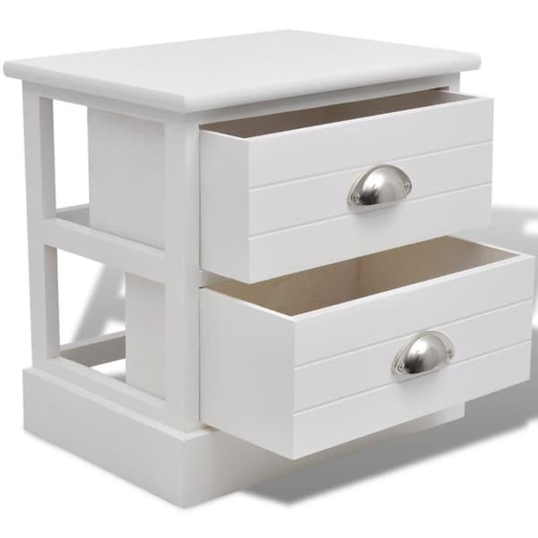 vidaXL Fransk Sengebord 2 stk Hvid