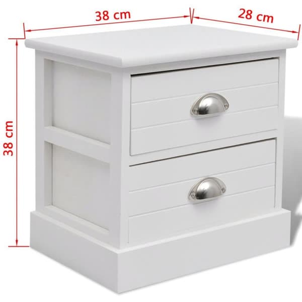 vidaXL Fransk Sengebord 2 stk Hvid