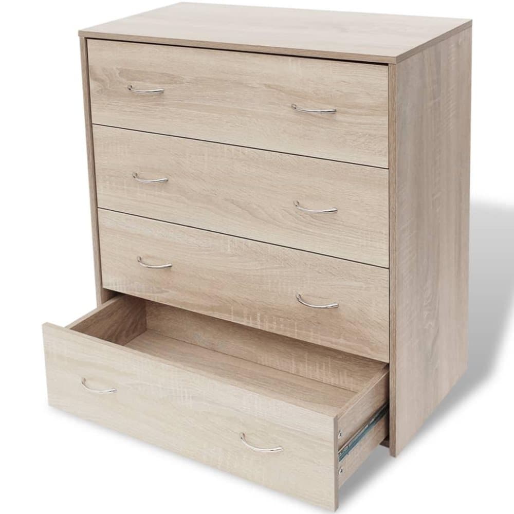 vidaXL Byrå med 4 lådor 60 x 30,5 x 71 cm ekfärg