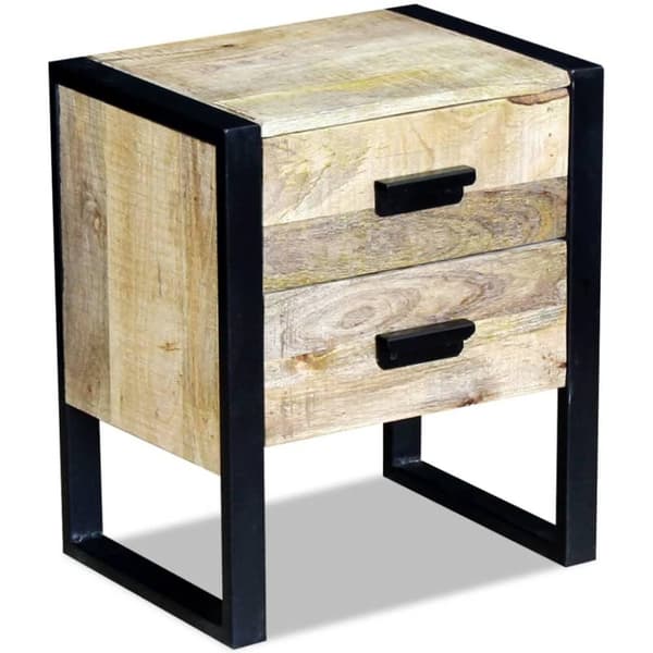vidaXL Sidebord med 2 skuffer heltre mango 43x33x51 cm