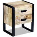 Miniatyrbilde 4 av 8: vidaXL Sidebord med 2 skuffer heltre mango 43x33x51 cm
