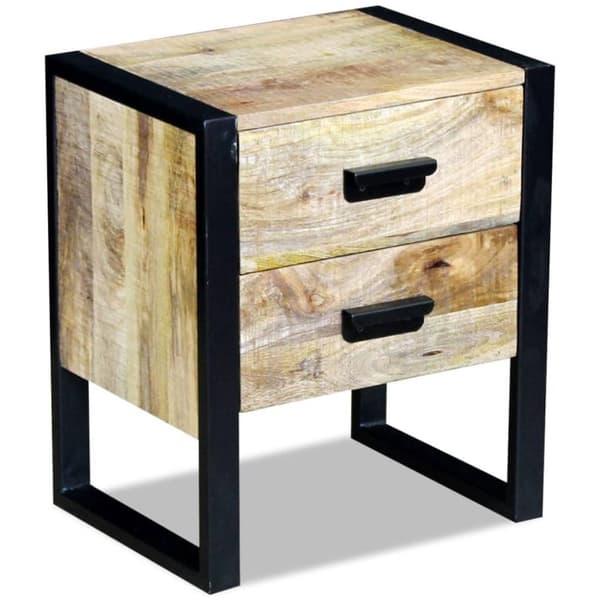 vidaXL Sidebord med 2 skuffer heltre mango 43x33x51 cm