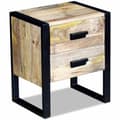 Miniatyrbilde 5 av 8: vidaXL Sidebord med 2 skuffer heltre mango 43x33x51 cm