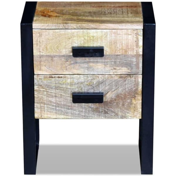 vidaXL Sidebord med 2 skuffer heltre mango 43x33x51 cm