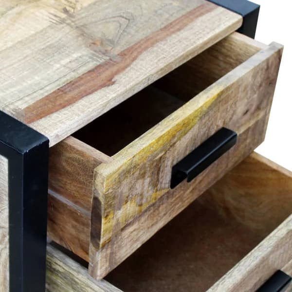 vidaXL Sidebord med 2 skuffer heltre mango 43x33x51 cm