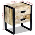 Miniatyrbilde 8 av 8: vidaXL Sidebord med 2 skuffer heltre mango 43x33x51 cm