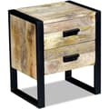 Miniatyrbilde 1 av 8: vidaXL Sidebord med 2 skuffer heltre mango 43x33x51 cm
